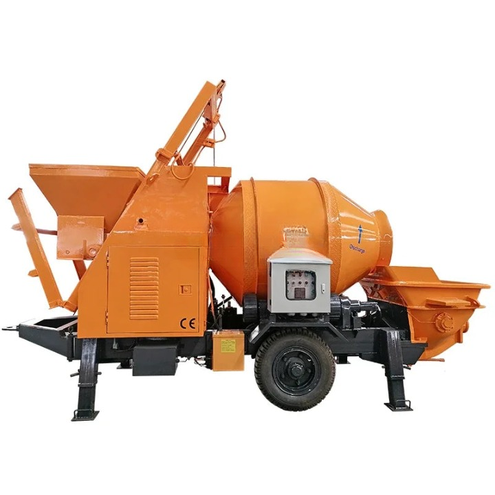 Portable Trailer-Mounted Concrete Mixer with Pump