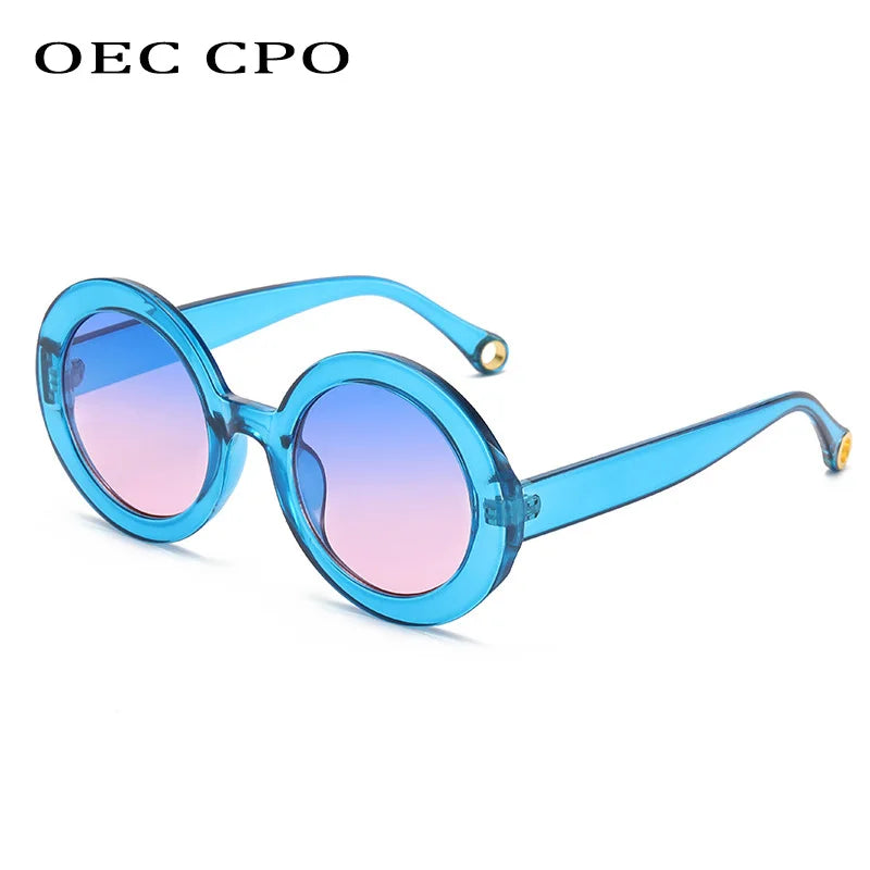 Punk Colorful Round Sunglasses New Women Men Fashion Gradient Sun Glasses Female Brand Designer Candy Color Eyewear Shades UV400