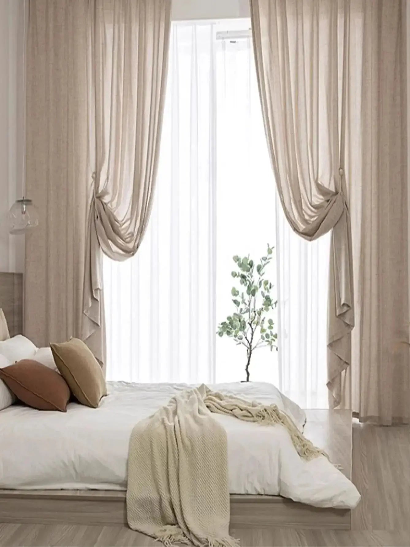 They are Japanese-style thickened cotton and linen semi-shading curtains