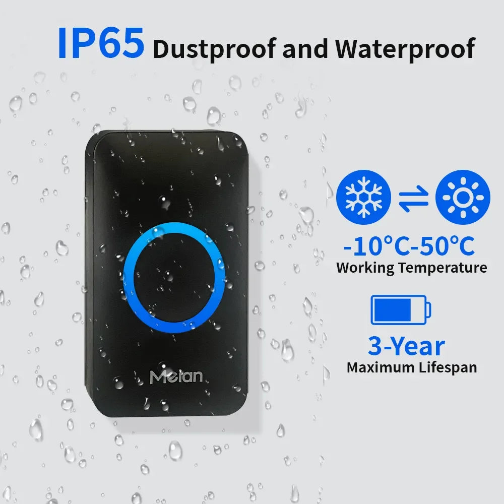 Smart Outdoor Doorbell with Waterproof Security Alarm System