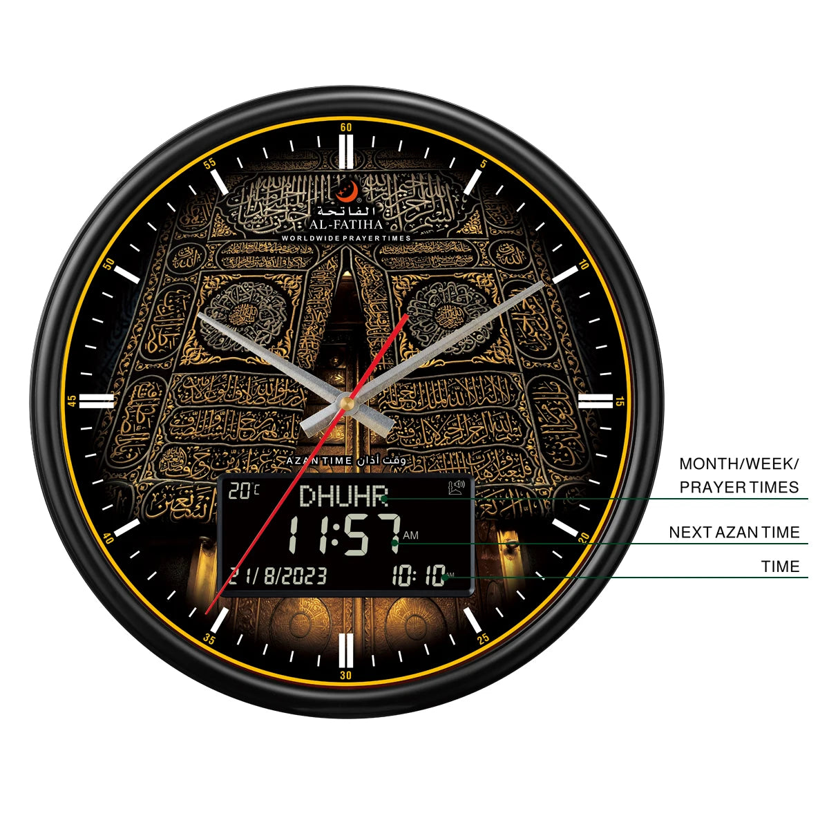 Muslim Clock - Digital-Analog Watch with Hijri Calendar