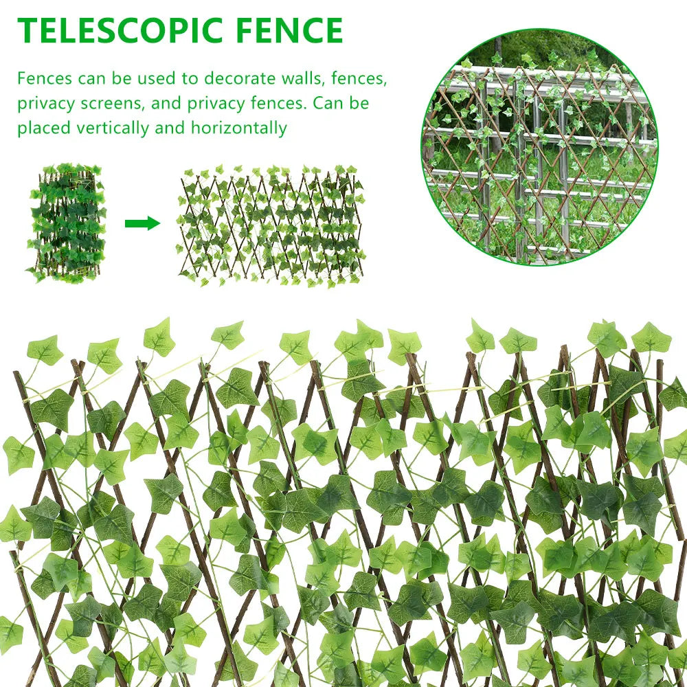 Artificial Ivy Expandable Garden Fence