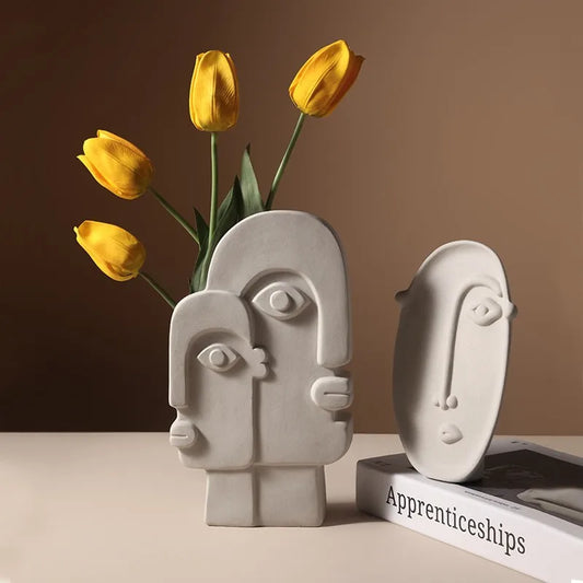 Picasso Nordic Creative Ceramic Face Vase for Bedroom, Living Room, Porch, and Home Decoration