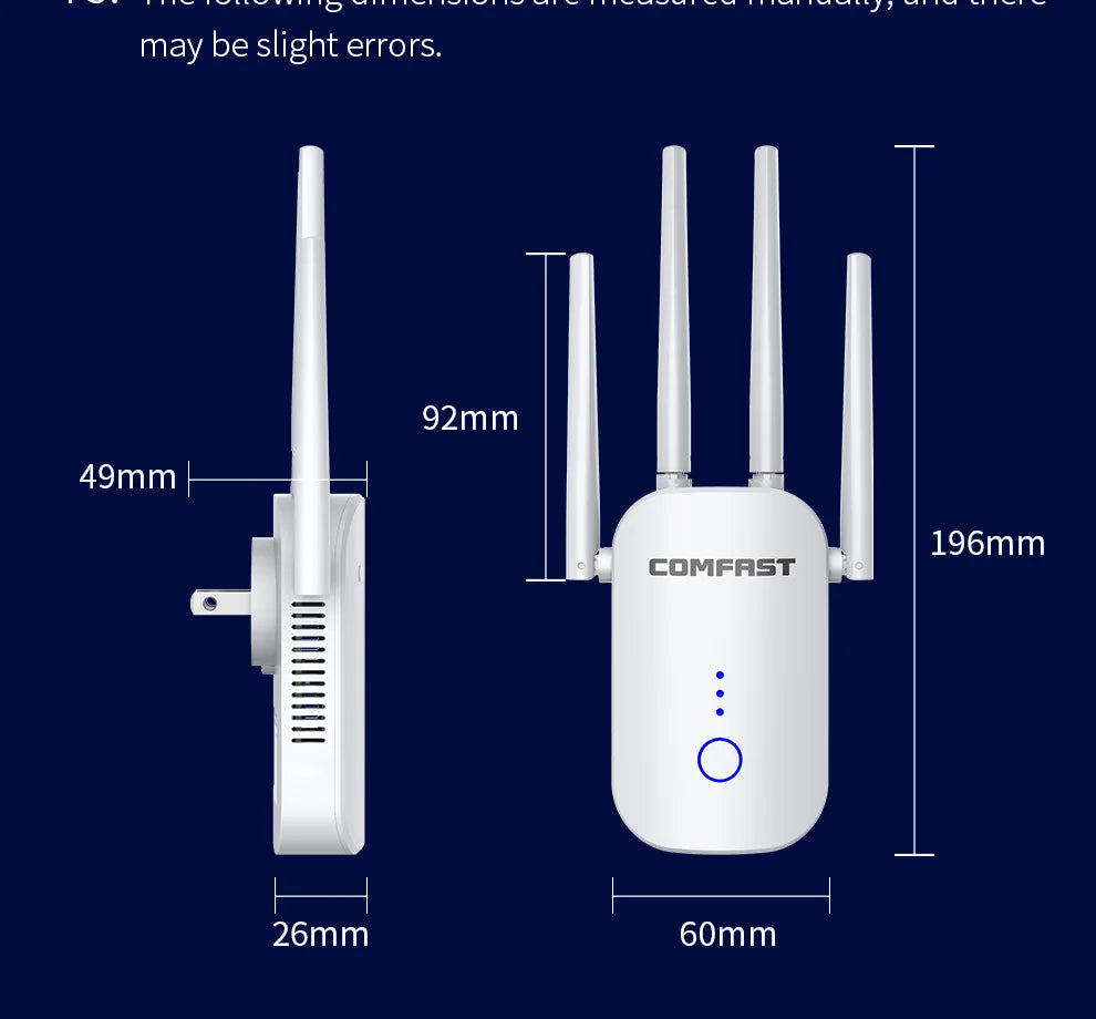 AC1200 Dual Band WiFi Wireless Range Extender