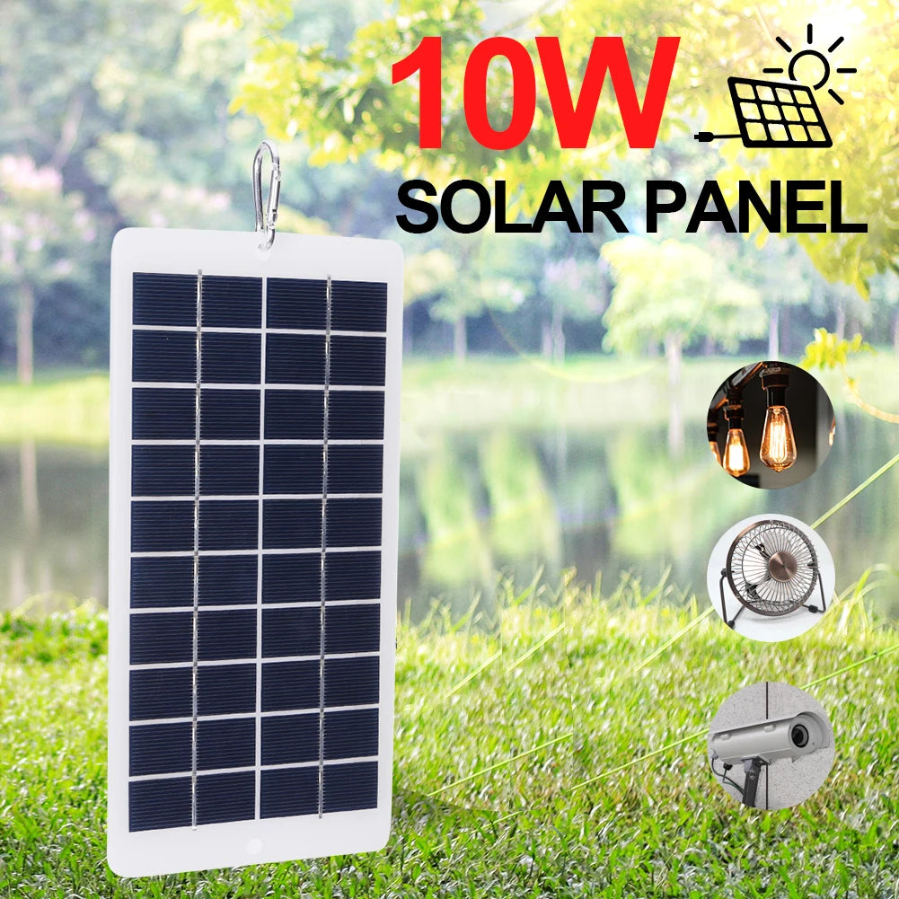 10W 5V USB Battery Charger Solar Panel - Waterproof 900MA Solar Panel Charger - Lightweight Scratchproof Phone Power Bank