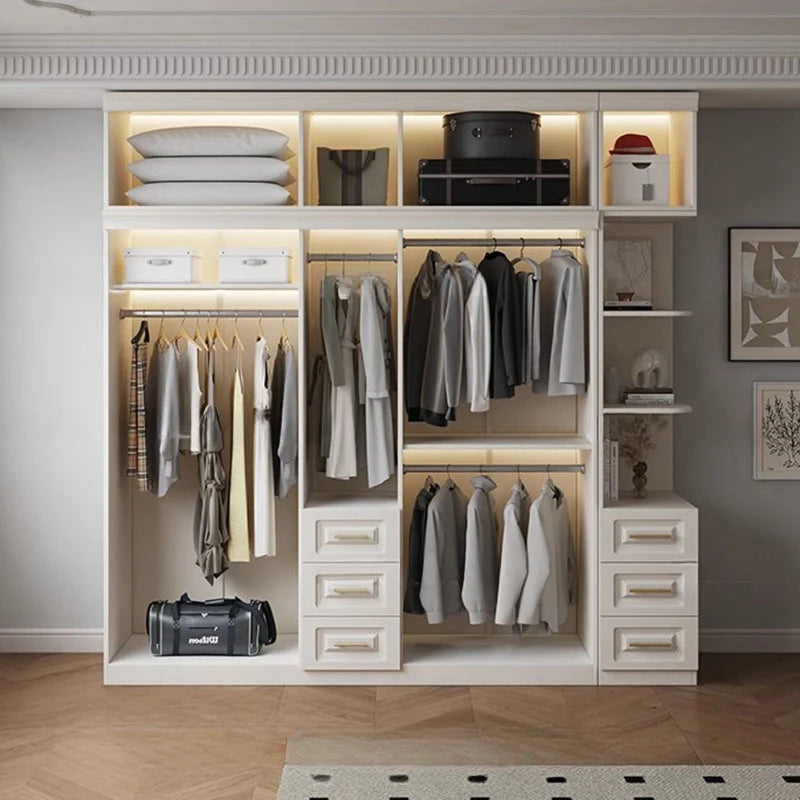 Nordic Style Full-Size Wooden Wardrobe - Smart Storage Solution