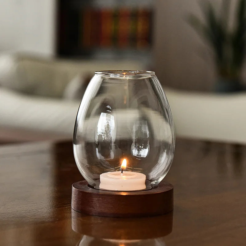Retro Oil Lamp Glass Candle Holder - Romantic Table Decor