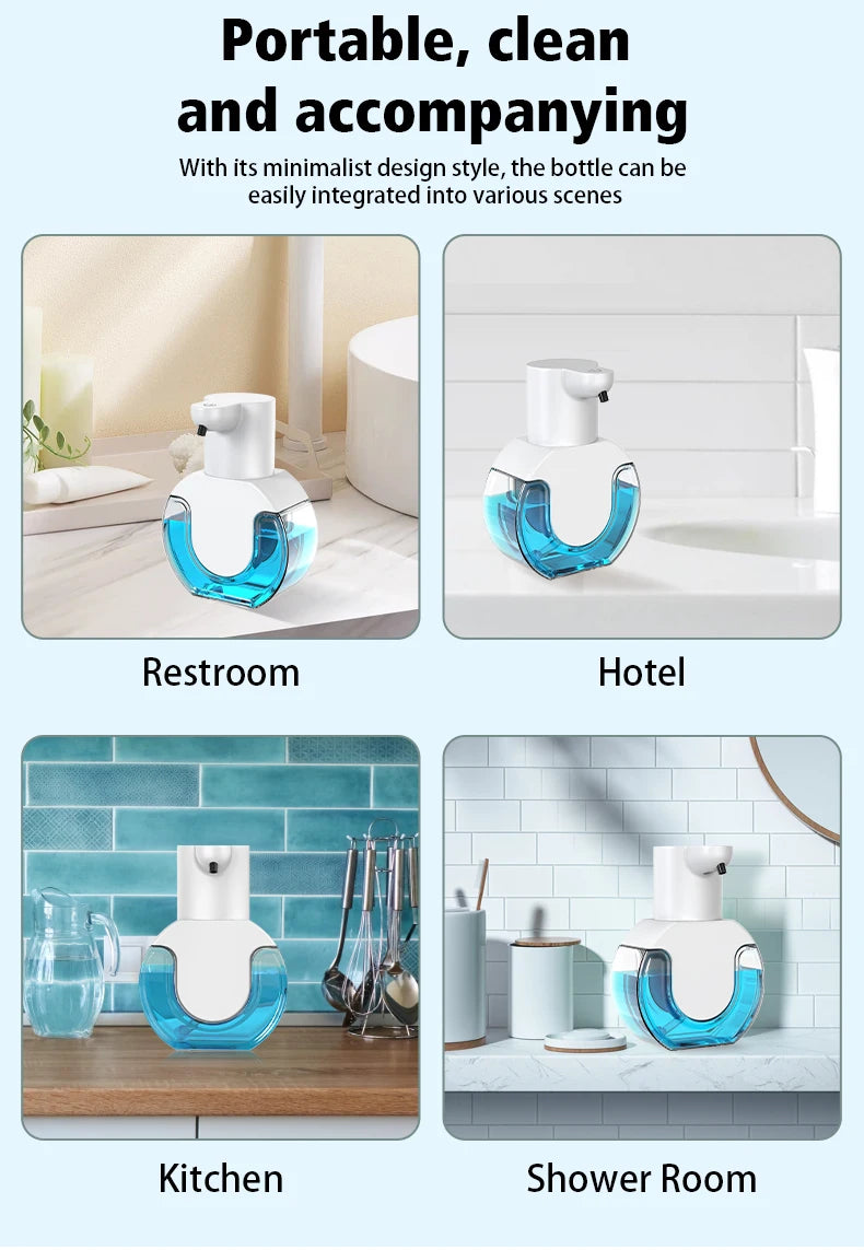 Touchless Automatic Foam Soap Dispensers Bathroom Smart Washing Hand Machine with USB Charging White High Quality ABS Material