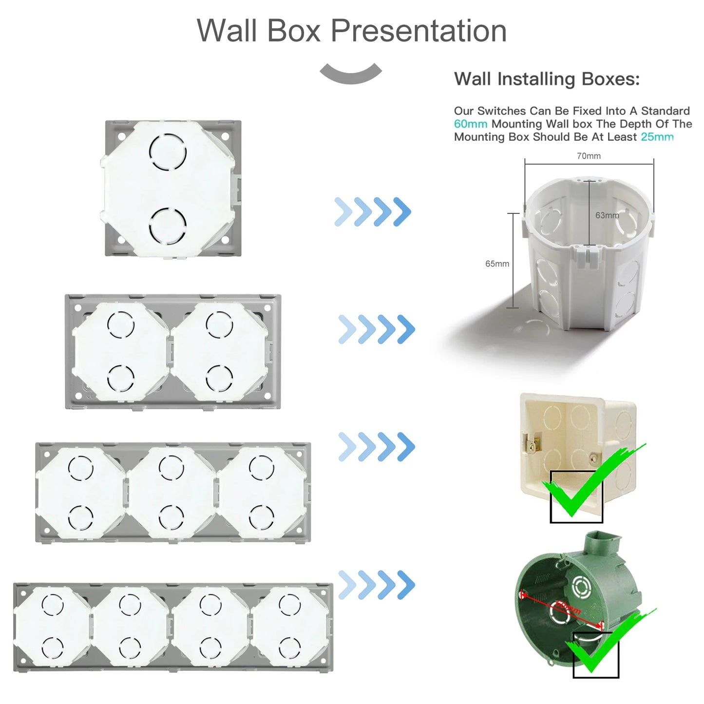 BSEED EU Standard Wall Light Switch Electrical Socket Button Switch Function Part Crystal Glass Panel Only Free Collocation Gold