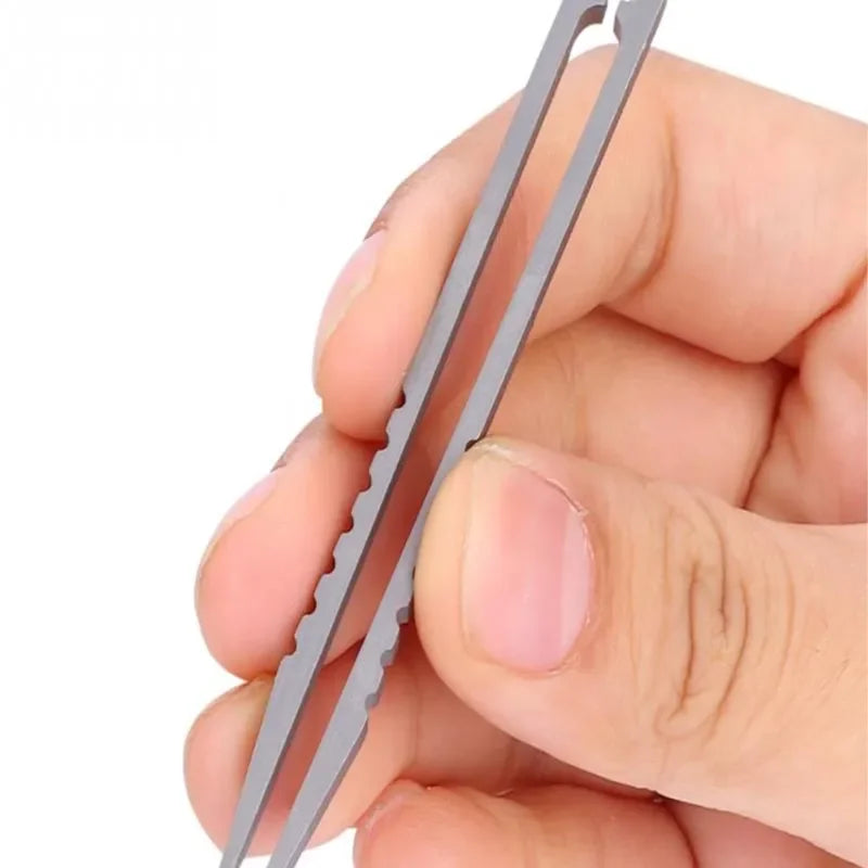 2 Sizes  Portable Titanium Alloy Tweezers Outdoor Survival Camping Travel Mini Tools EDC Equipment Outdoor Tool Camping Supplies