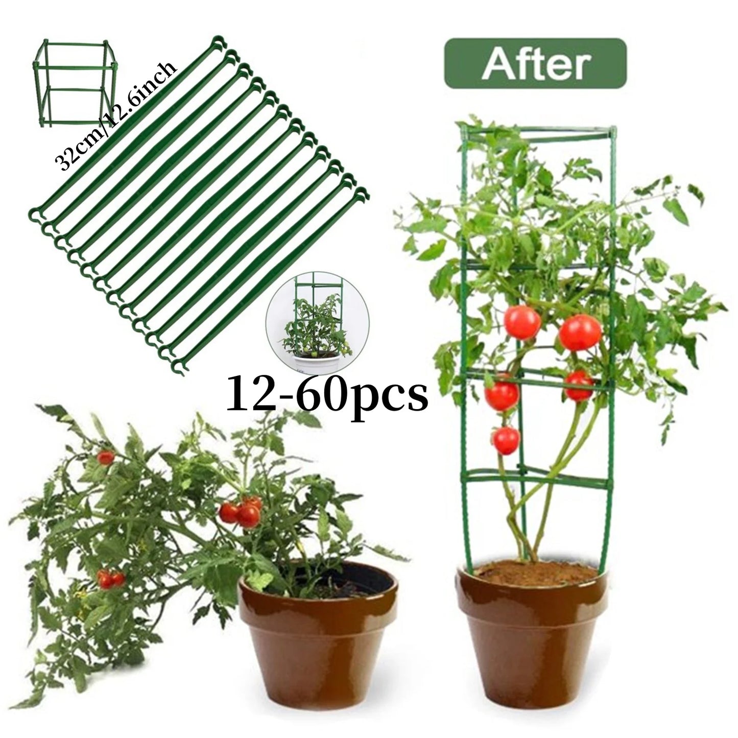 Detachable Garden Vegetable Stakes for Plant Cage Supports - Flexible Support for Vertical Climbing Plants