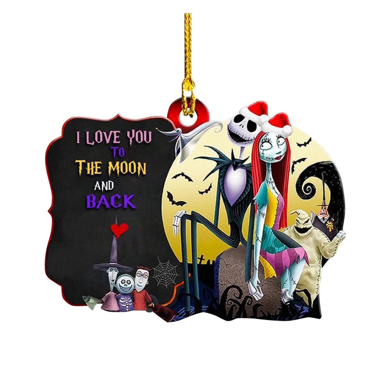 Nightmare Before Christmas Jack & Sally Hanging Ornament
