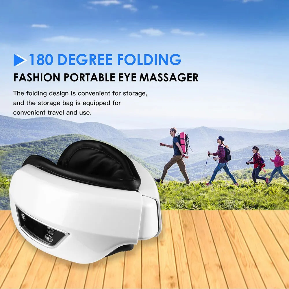 Eye Massager 6D Smart Airbag Vibration Eye Care Music Eye Mask Hot Compress Bluetooth Massage Anti-Winkle