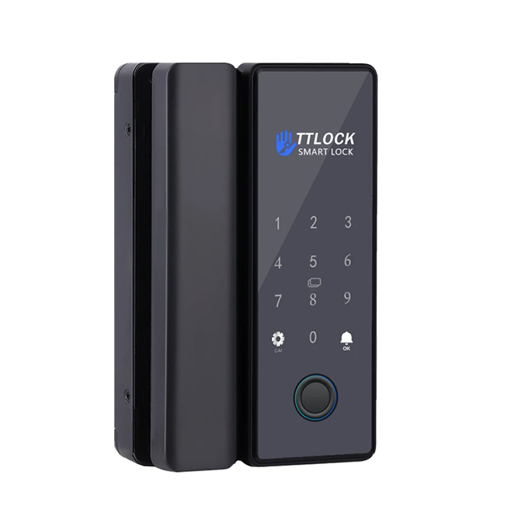 TTLOCK APP Fingerprint Lock Bluetooth Smart Glass Door Lock Biometric Electronic Control Door 13.56M RFID Remote Unlock No-Drill