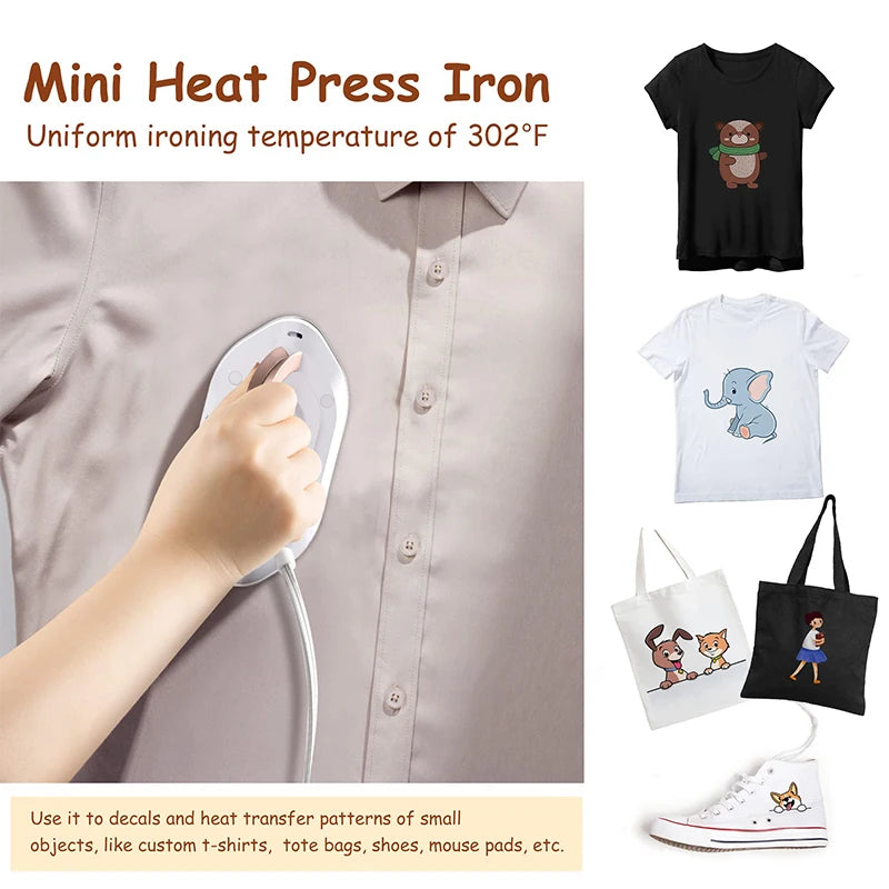 Mini Iron for Clothes 110V/220V Dual-Voltage Fast Preheating Portable Ironing Iron Dry Travel Iron