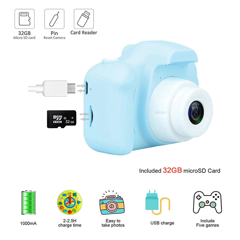 Kids Mini HD Digital Video Selfie Cameras Educational Toy