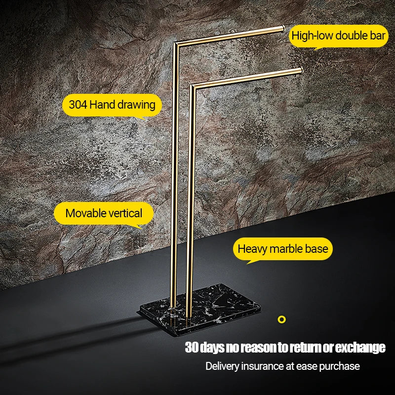 Floor Standing Marble Stone Base Luxury Hotel Towel Rack - Towel Holder