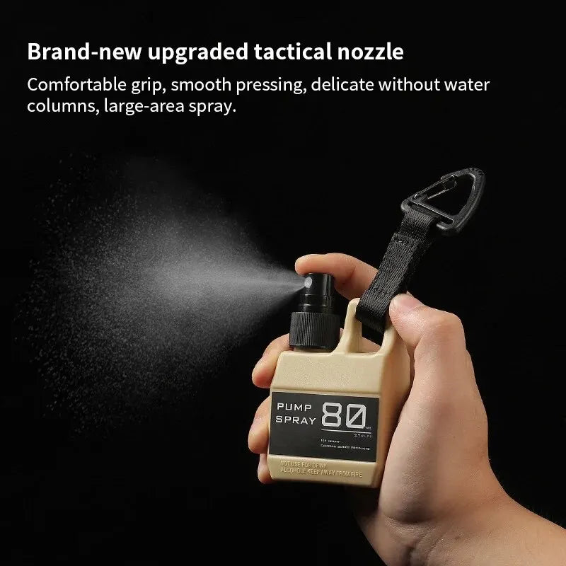 80ml Pump Spray Bottle Portable Empty Cosmetic Containers with Buckle Alcohol Perfume Refillable for Outdoor Camping Hiking