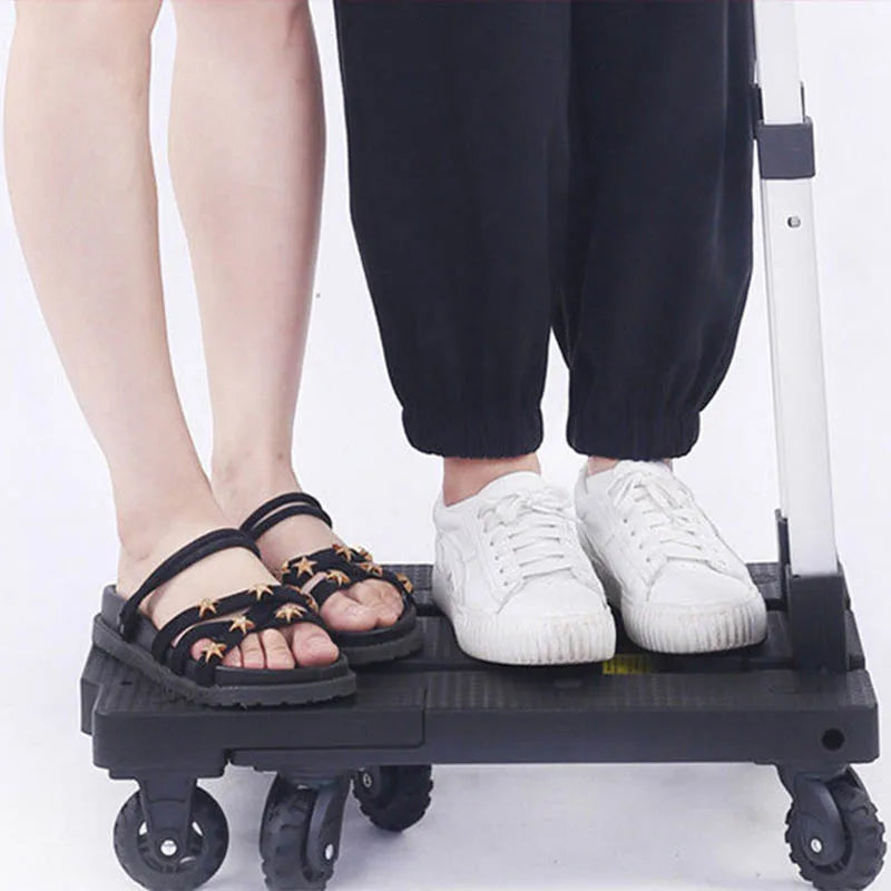 Portable Folding Aluminum Cart Dolly with 4 Wheels
