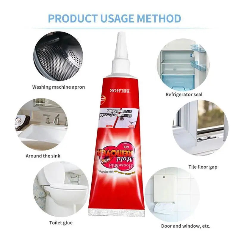 Wall Mold Mildew Remover Cleaner Caulk Gel Pool Tile Gap Spot Mold Remover Washing Machine Bathroom Mildew Gel 20G remover gel