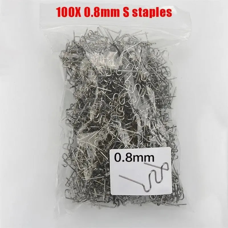 300Pcs Plastic Welder Hot Stapler Standard Pre-cut Corrugated Staples Bumper Body Repair 0.8/0.6mm Stainless Steel Welding Tools