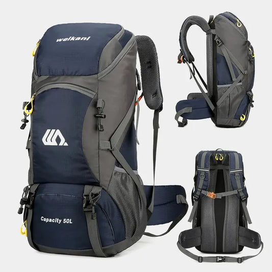 50L waterproof quality nylon large capacity camping hiking backpack