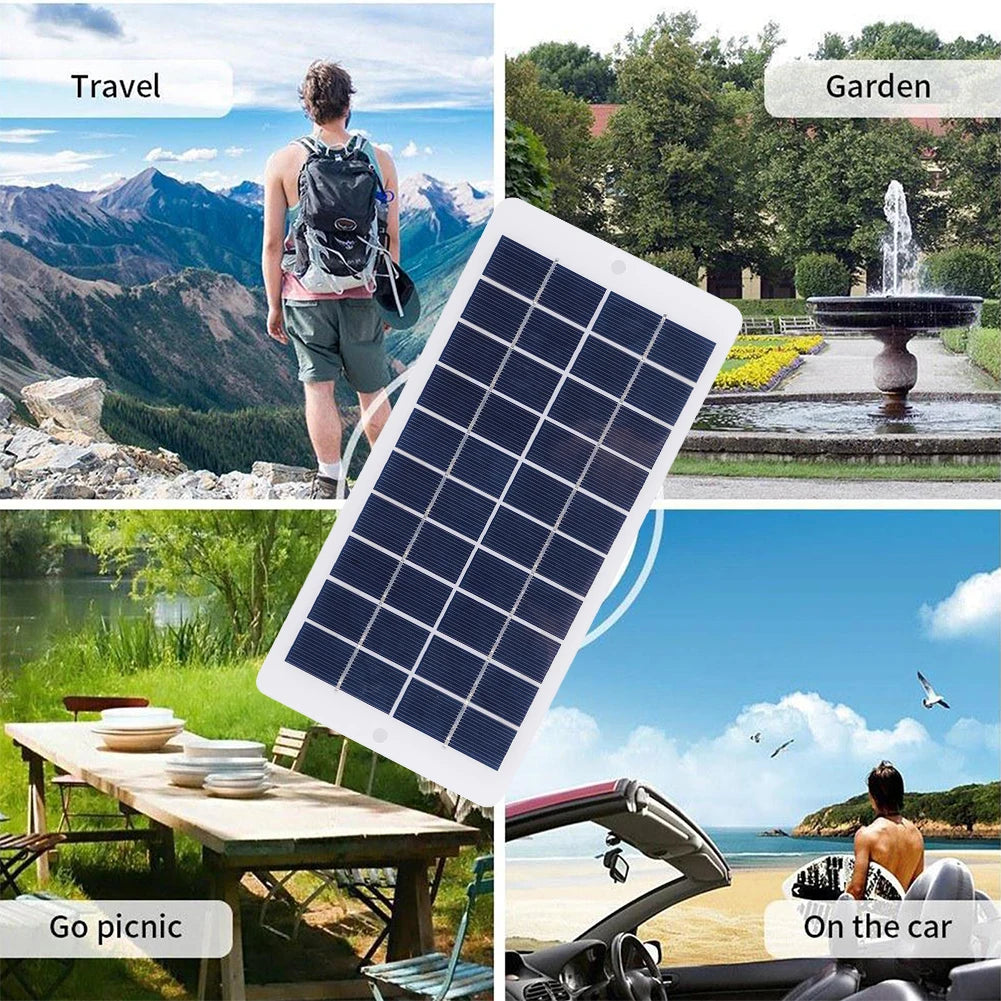 10W 5V USB Battery Charger Solar Panel - Waterproof 900MA Solar Panel Charger - Lightweight Scratchproof Phone Power Bank