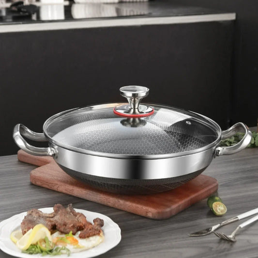 32cm Food Grade Stainless Steel Nonstick Frying Pan