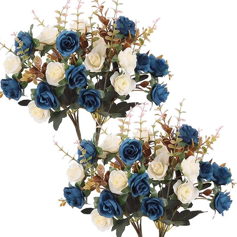 Two-Tone Artificial Rose Bouquets - Elegant Home & Wedding Decor