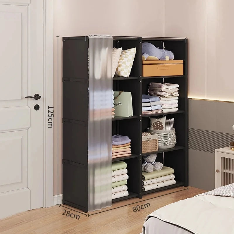 Portable Foldable Wardrobe - Spacious Dustproof Storage Solution