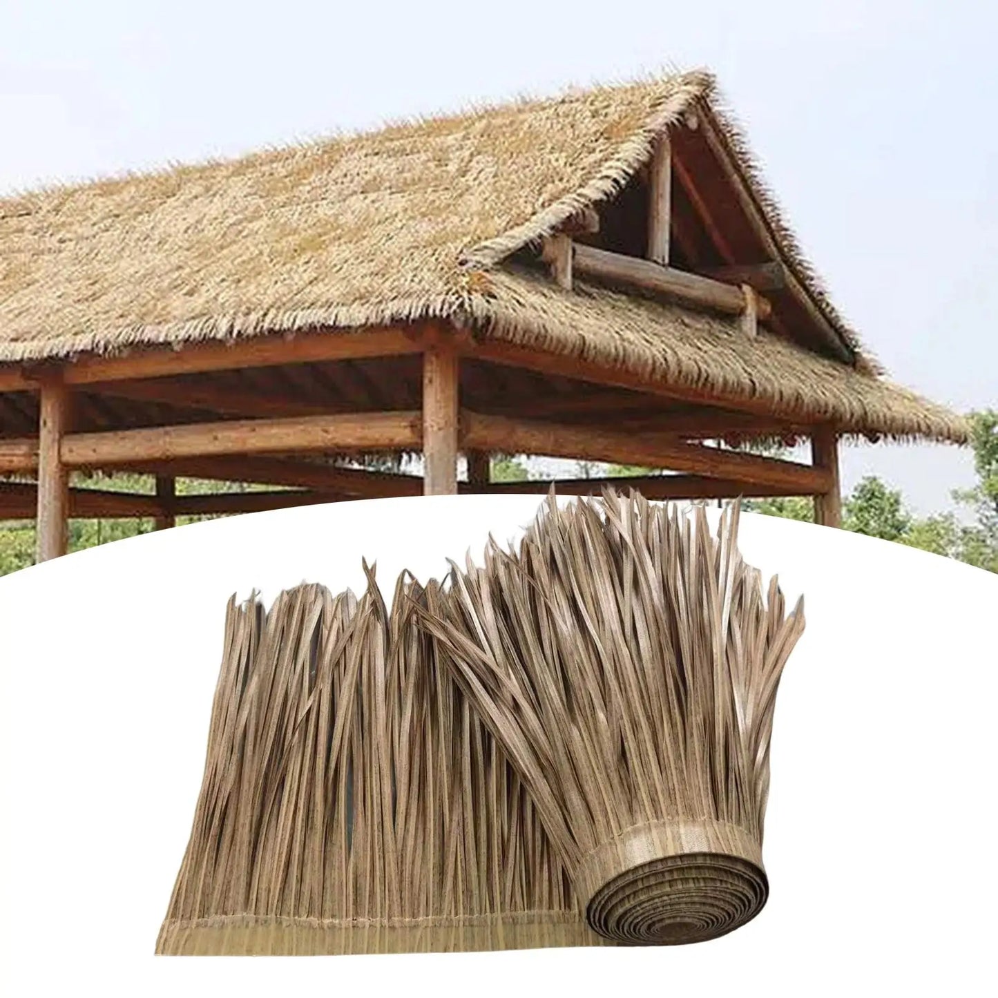 Palm Thatch Straw Roofing Panel for Roof Bar, Huts & Deck Decor