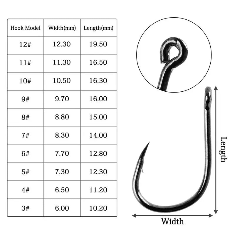 100Pcs High Carbon Steel Fishing Versatile Barbed Hooks