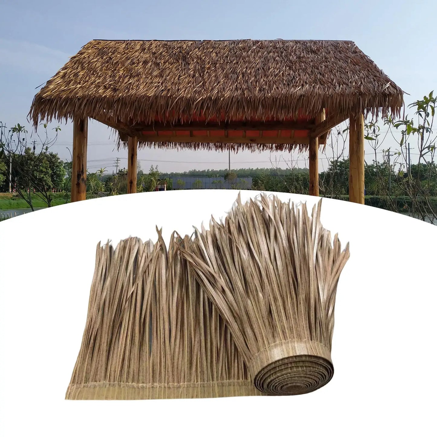 Palm Thatch Straw Roofing Panel for Roof Bar, Huts & Deck Decor