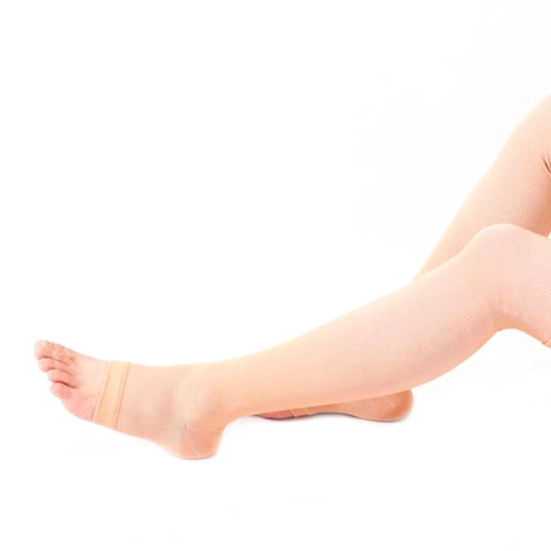 Open Toe Knee-High Compression Stockings | Varicose Veins Support