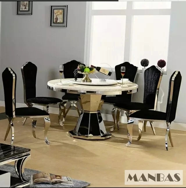 Modern Stainless Steel Dining Set