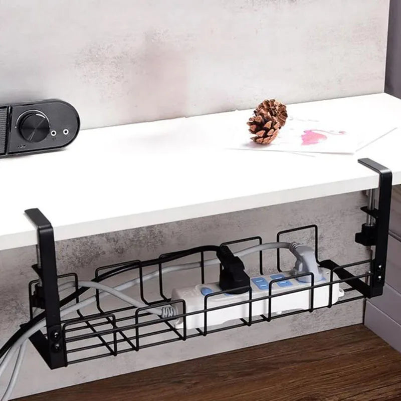 Under-Table Wire Cable Storage Rack