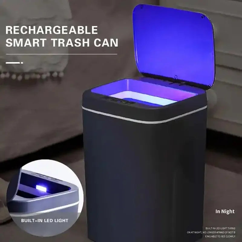 16L Automatic Sensor Trash Can Electric Touchless Smart Bin Kitchen Bathroom Waterproof Bucket Garbage With Lid Home Wastebasket