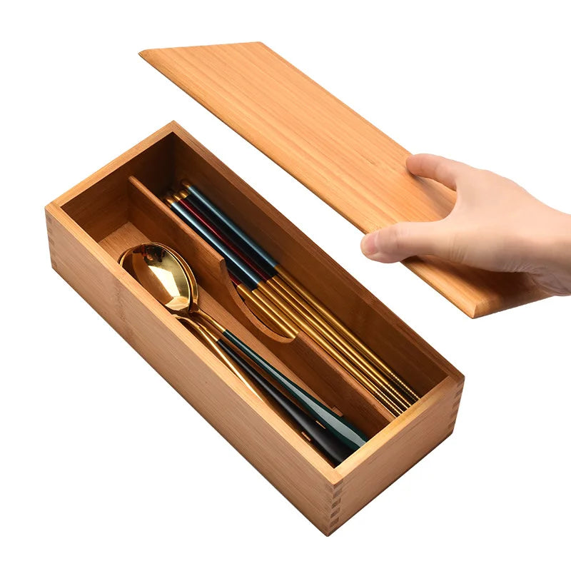 Bamboo Expandable Cutlery Drawer Organizer