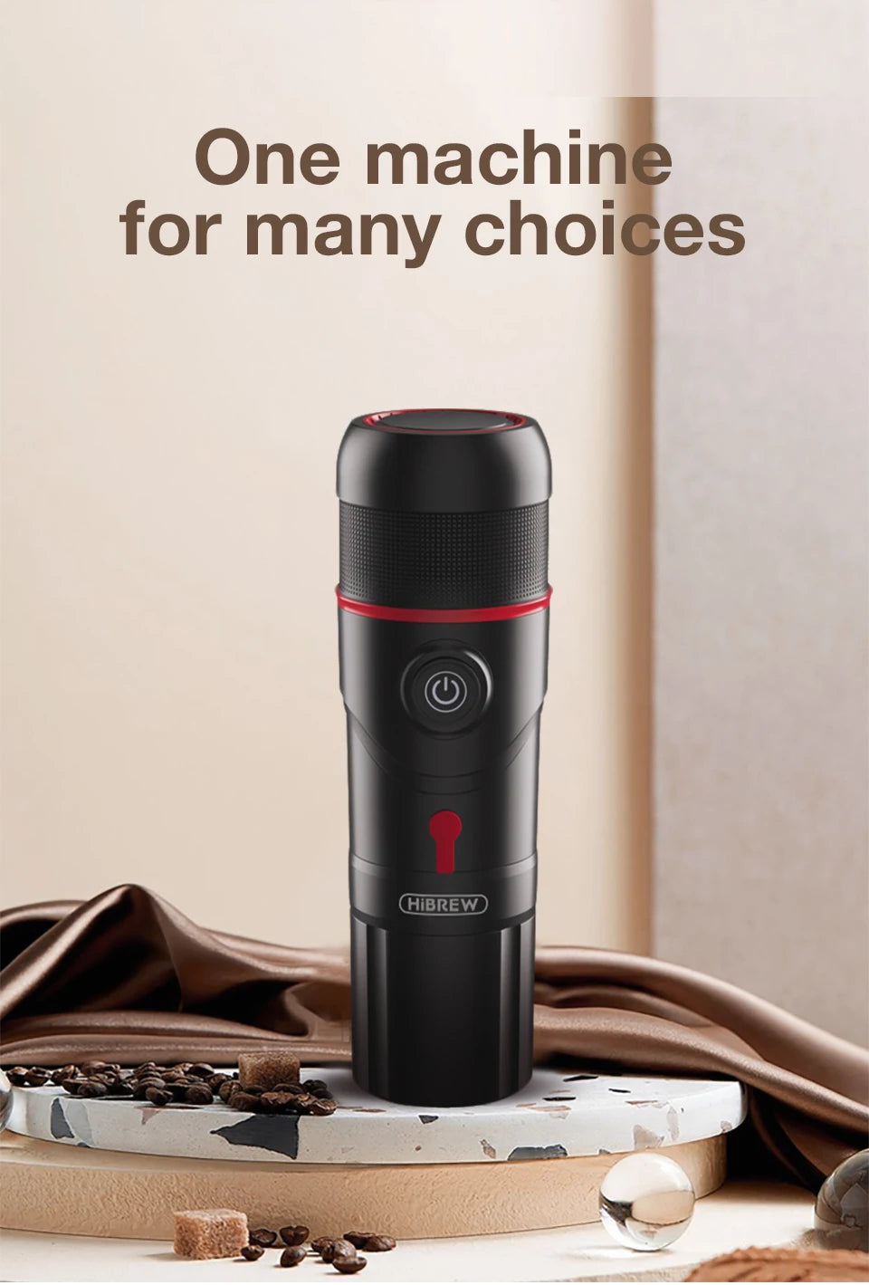 HiBREW Portable Coffee Machine for Car & Home