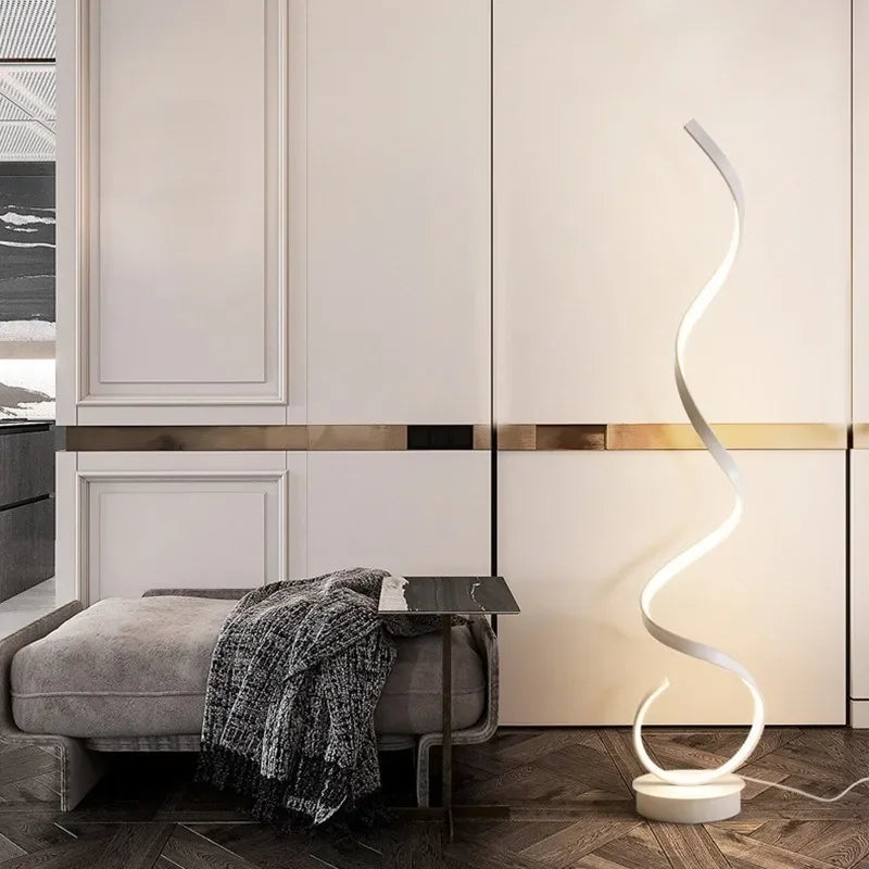 Modern LED Strip Floor Lamp - Versatile Bedroom and Living Room Lighting