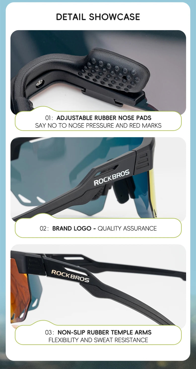 ROCKBROS Cycling Glasses | UV400 Sports Sunglasses