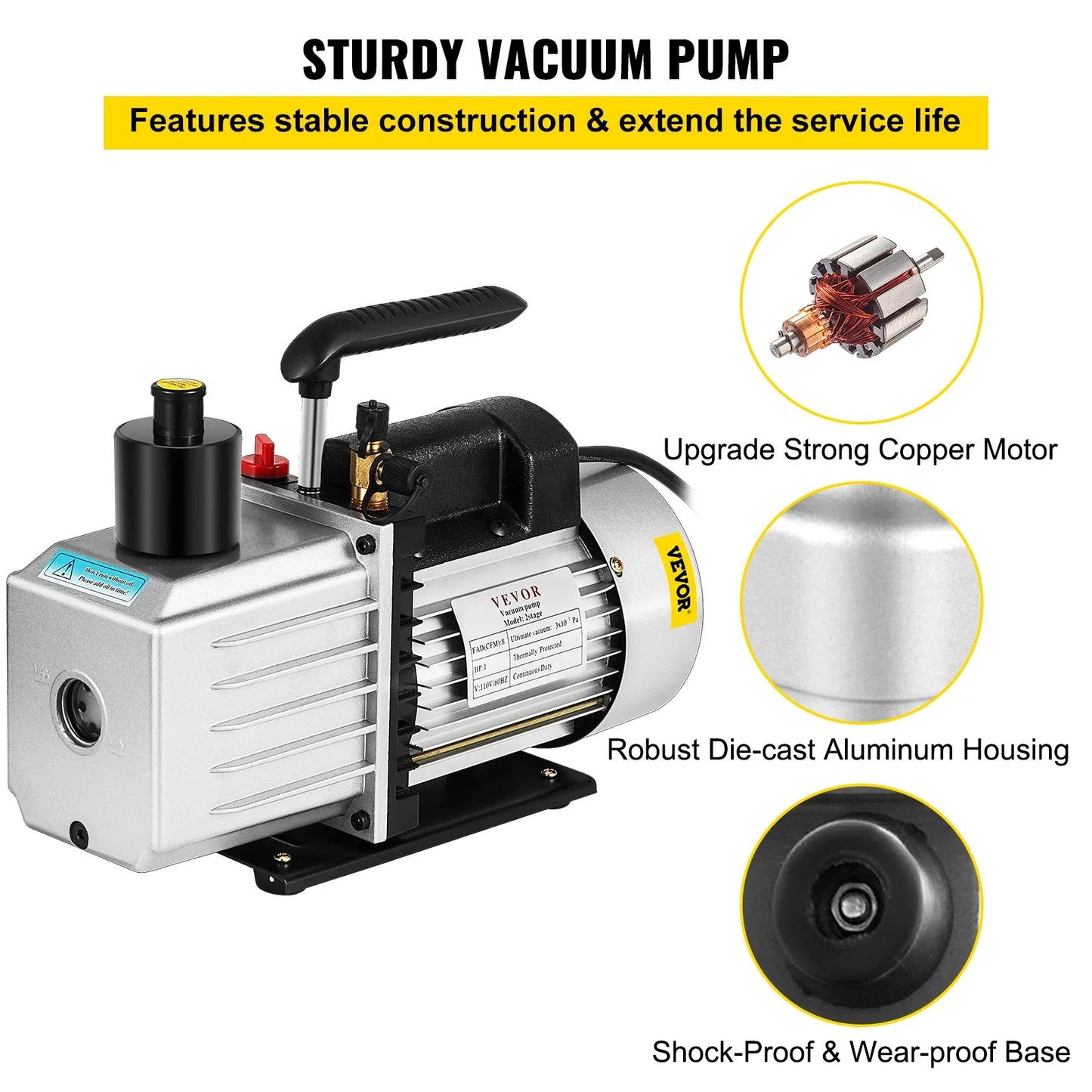 VEVOR 1HP Two-Stage Vacuum Pump