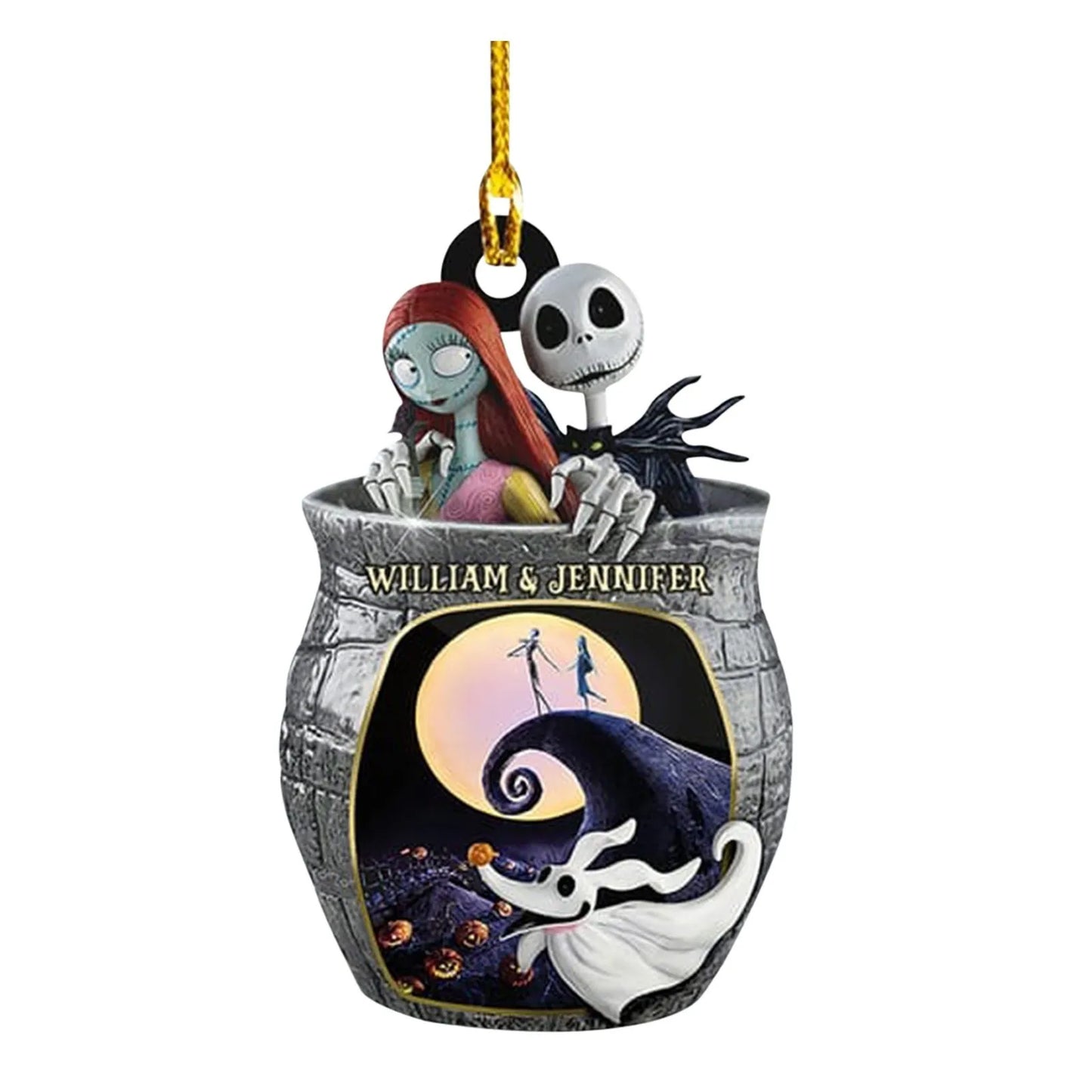 Nightmare Before Christmas Jack & Sally Hanging Ornament