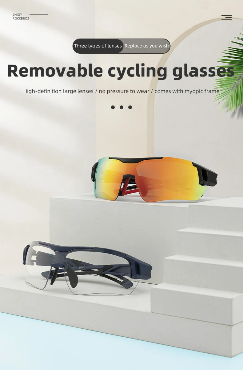 ROCKBROS Polarized Cycling Glasses | Men's Sports Sunglasses