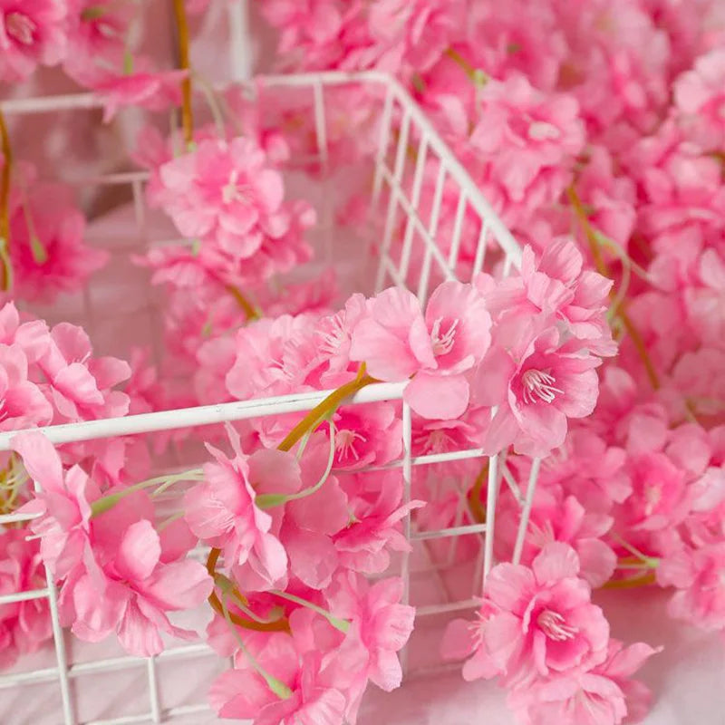 Pink Sakura Artificial Flower Garland - Elegant Garden Arch Decor