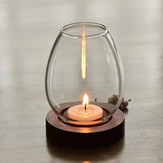 Retro Oil Lamp Glass Candle Holder - Romantic Table Decor