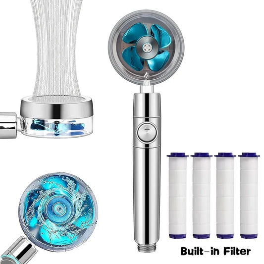 360° Rotation Turbo Fan Shower Head