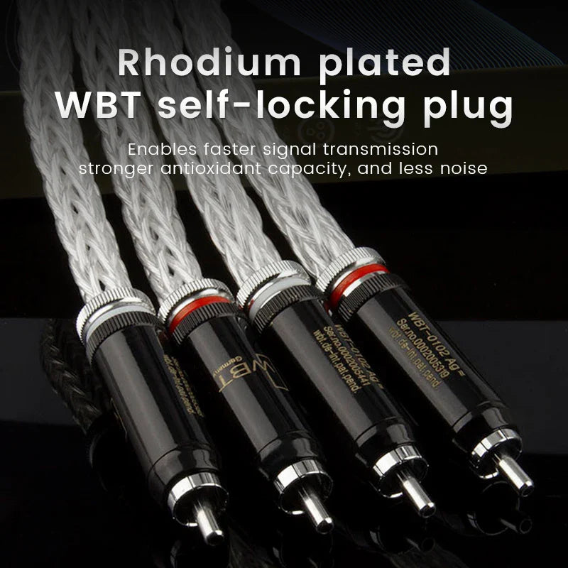 TODN Hi-End 8AG Silver Plated OCC Audio Cable