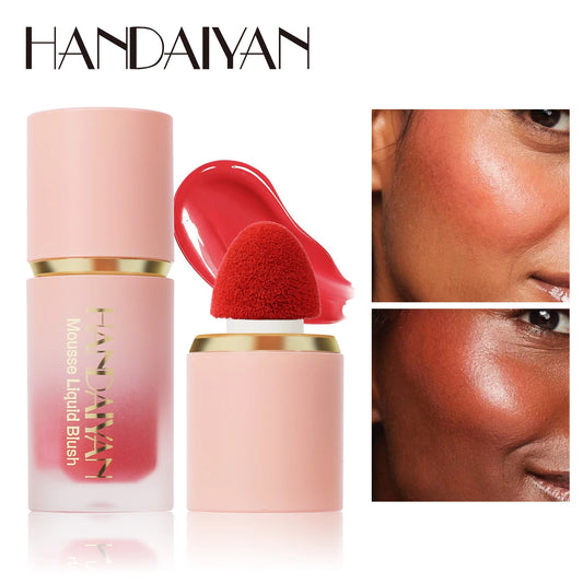 HANDAIYAN 6 Colour Matte Liquid Blush Easy to apply long lasting waterproof blush sponge brush head