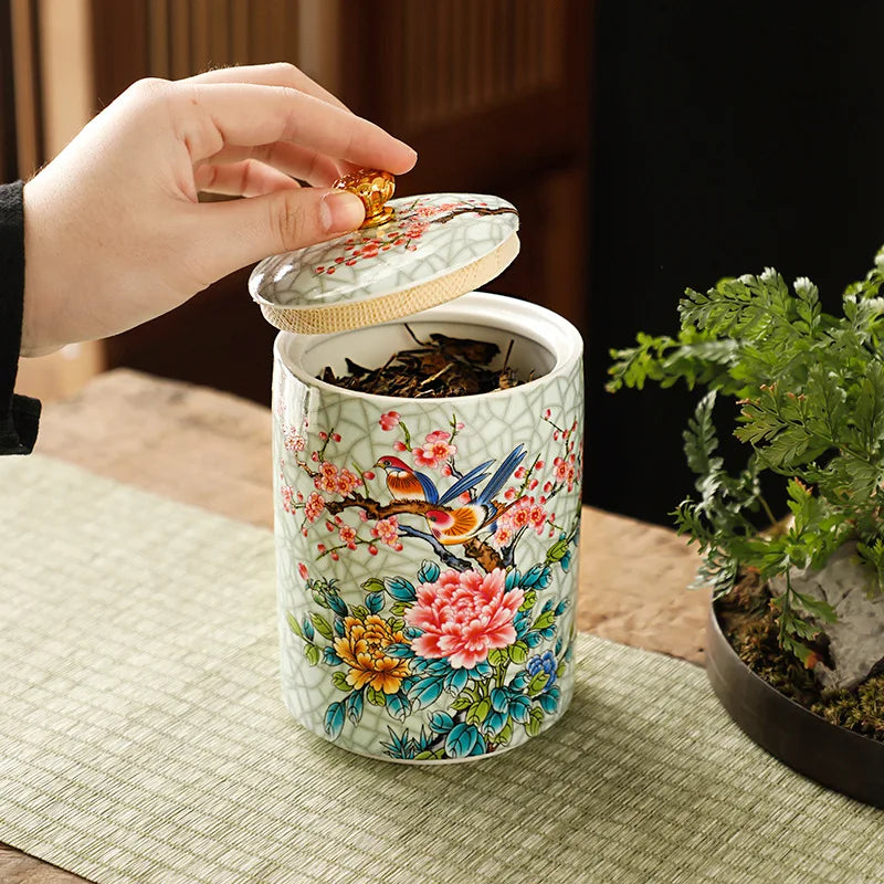 Ceramic Enamel Storage Jar - Versatile Kitchen & Living Decor